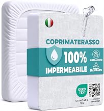 Waterproof Double Mattress Protector, 120 x 190 cm, White Cotton and Microfibre Fitted Sheet for Bed and Bed Protection, Breathable Cross Mattress, Hypoallergenic, Machine Washable