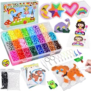 Perles Hama Plaques Modèles Créatifs DazSpirit 10000 Kit Perles A Repasser Phosphorescentes, 36 Perles A Repasser Noel