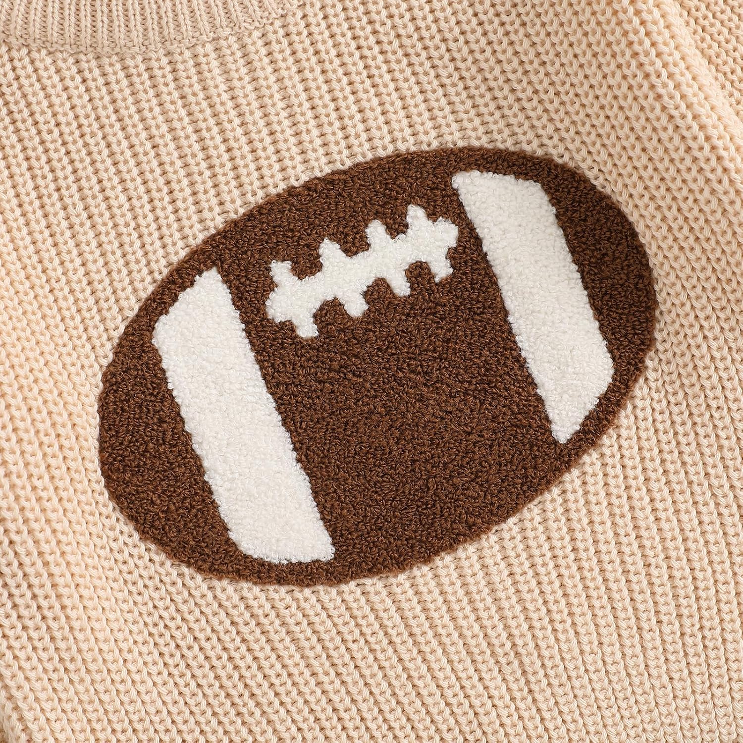 Toddler Baby Boys Football Sweaters Winter Warm Jumpers Clothes Long Sleeve Rugby Embroidery Knitted Pullover Tops