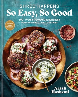 «Shred happens: so easy, so good: 100+ protein-highed mediterranean favorites with a low-carb twist; a cookbook» (Сжигание мышечной массы происходит так легко, так вкусно: более 100 богатых белком средиземноморских блюд с низкоуглеводным уклоном; кулинарная книга)