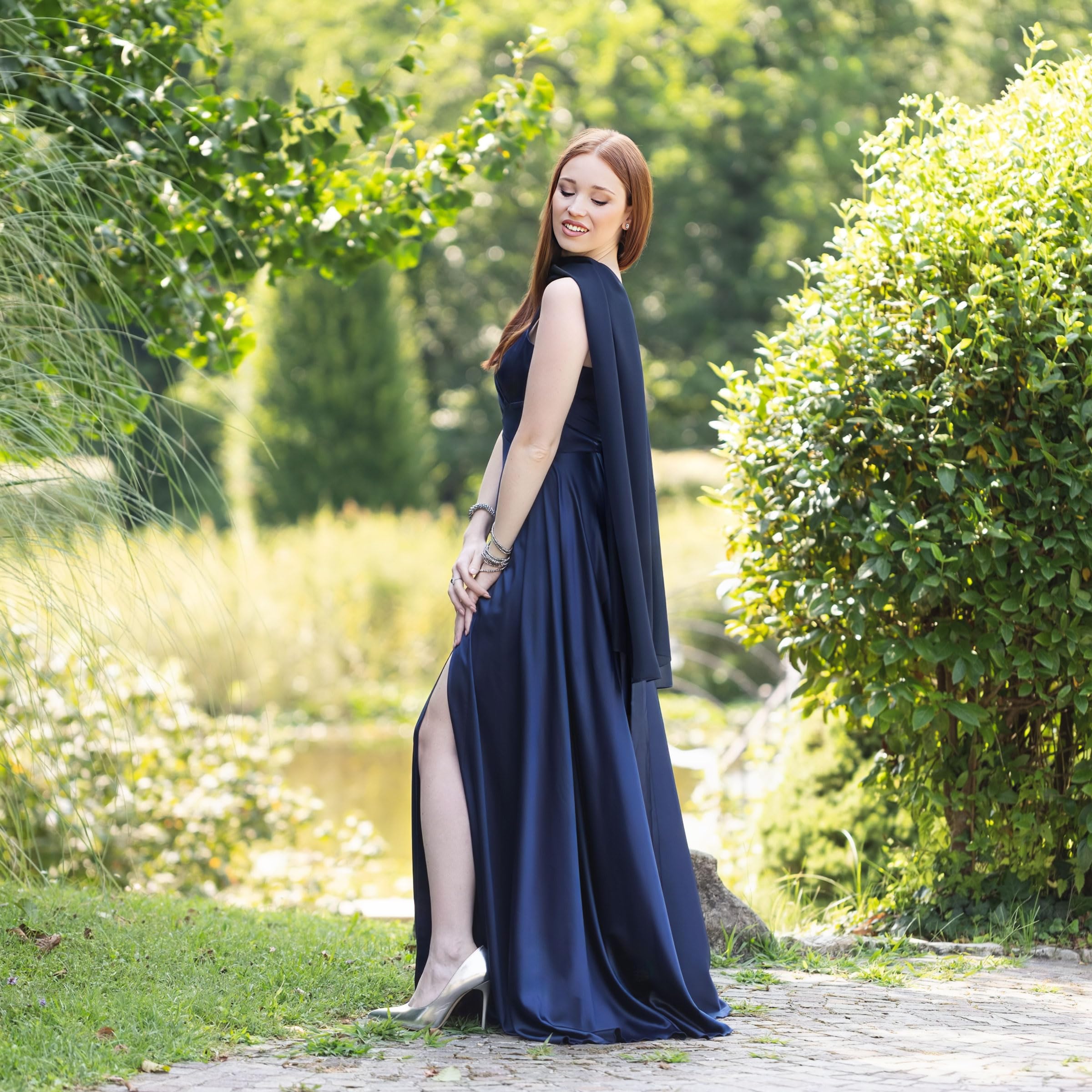 Festliche Stola für Abendkleid Made in Italy 200x80, Chiffon Bolero Damen festlich, Sommerschal für Hochzeit, Schal Sommer