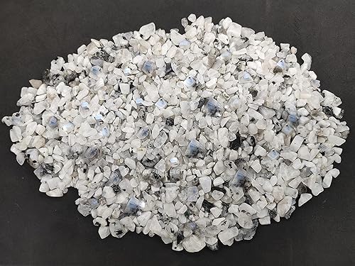 Miniatura 2 de Amazing Gemstone Chips de cristal de piedra lunar arcoíris para acuario, grava para pecera, pequeñas virutas de piedra rodada y pequeños cristales
