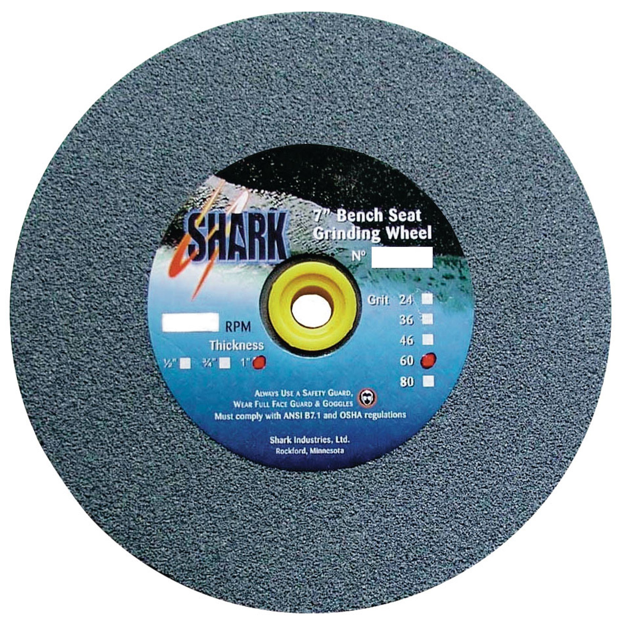 Shark Shark 2008 5-Inch by 1-Inch by 0.5-Inch Bench Seat Grinding Wheel, Grit-36