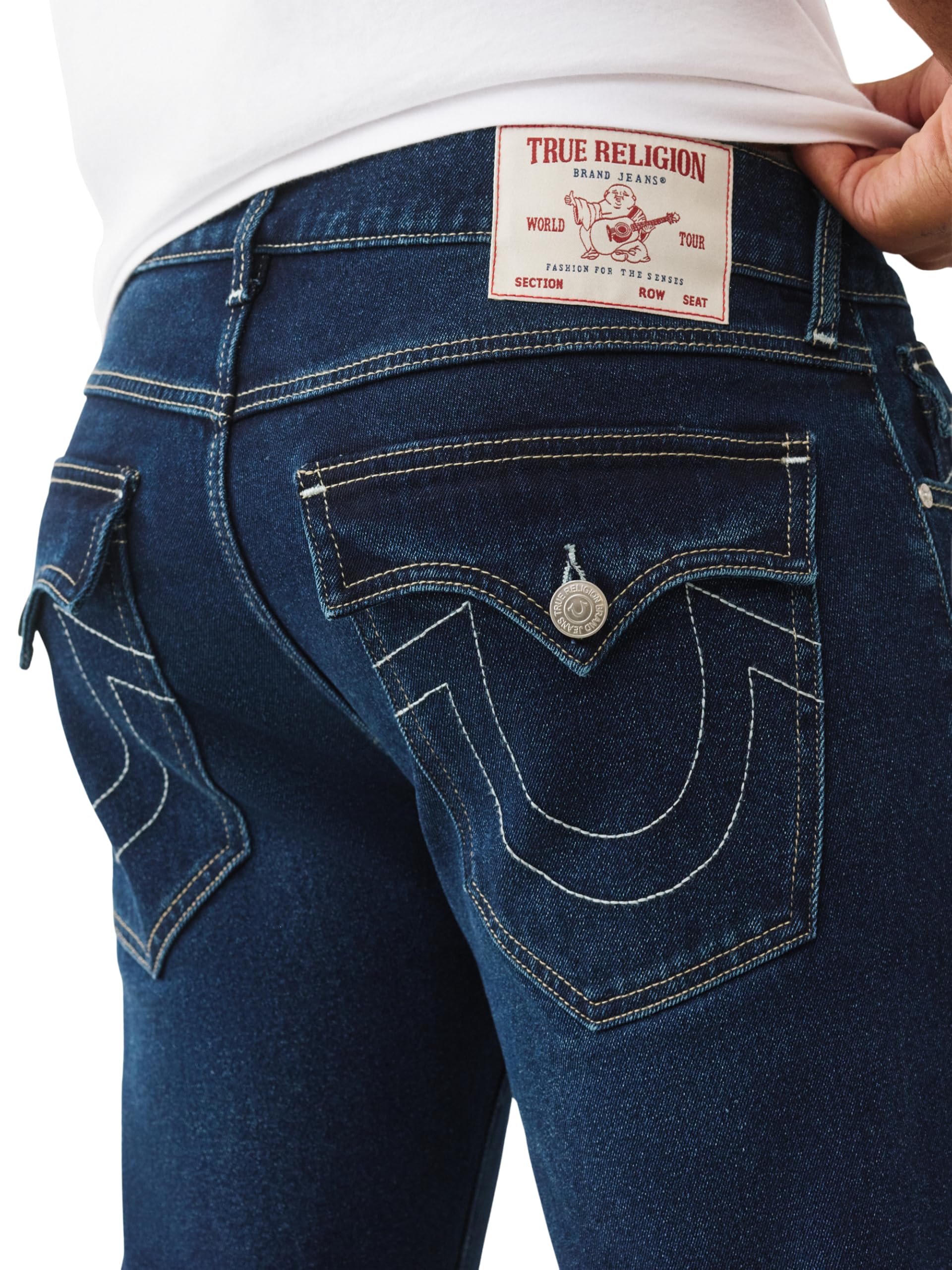 True Religion Herren Ricky Single Needle Flap Straight Jeans