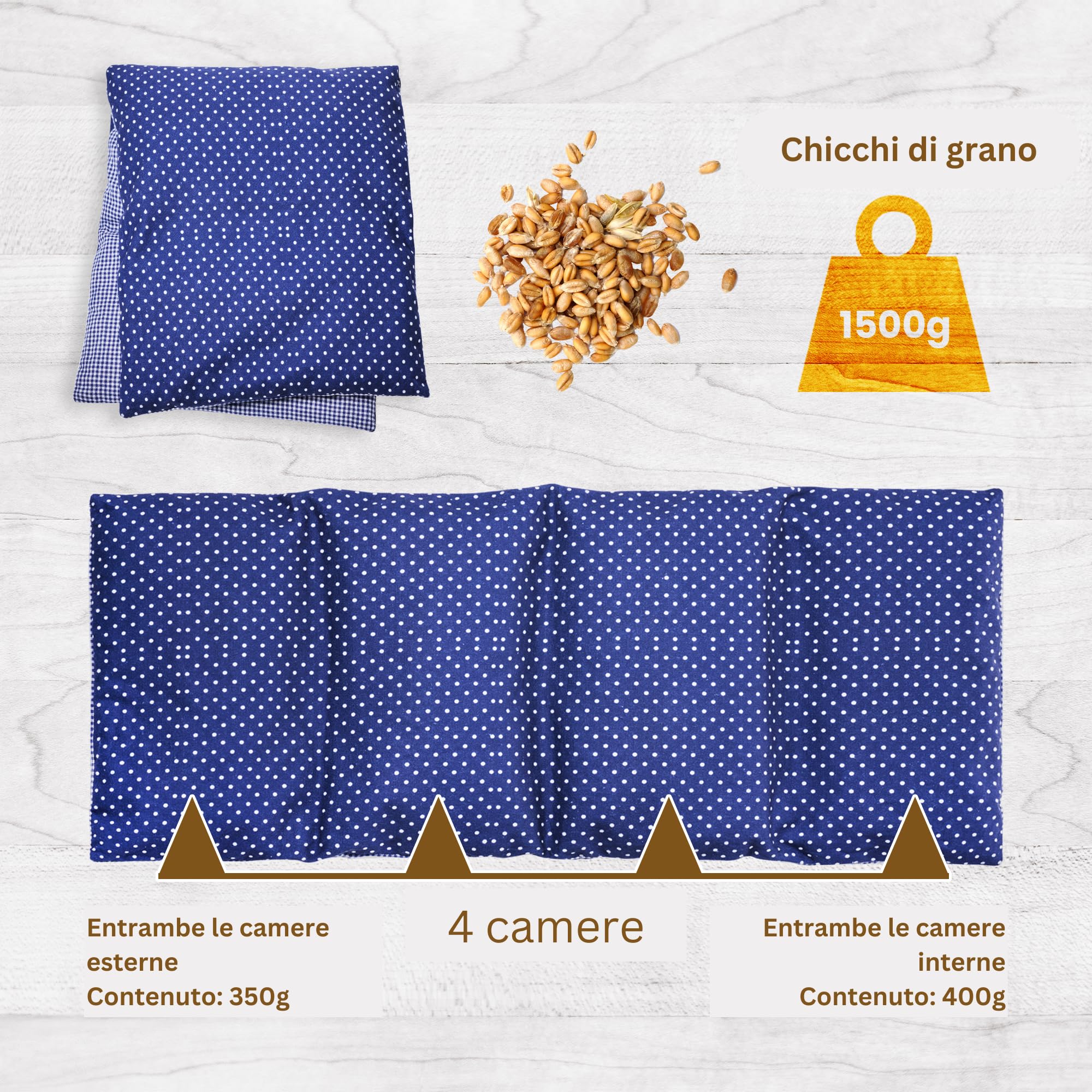 IEA Medical– Cuscino di grano 20 x 53 cm| cuscino termico | cuscino cervicale riscaldante | cuscino riscaldante | cuscino termico microonde