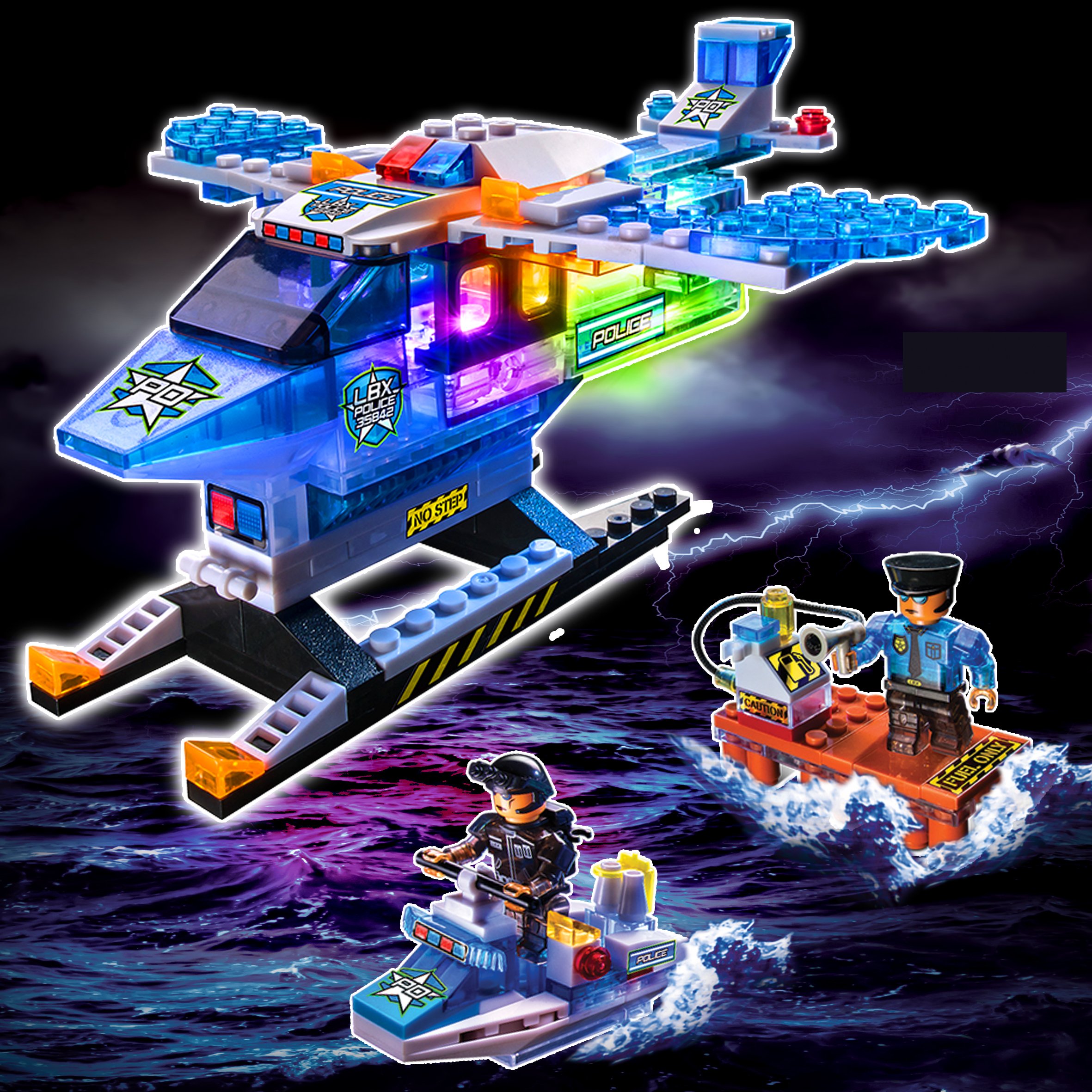 POLICE INVESTIGATOR ビッグベイト 2色セット Cra-Z-Art Lite Brix Police Department Sea Patrol Playset : Amazon
