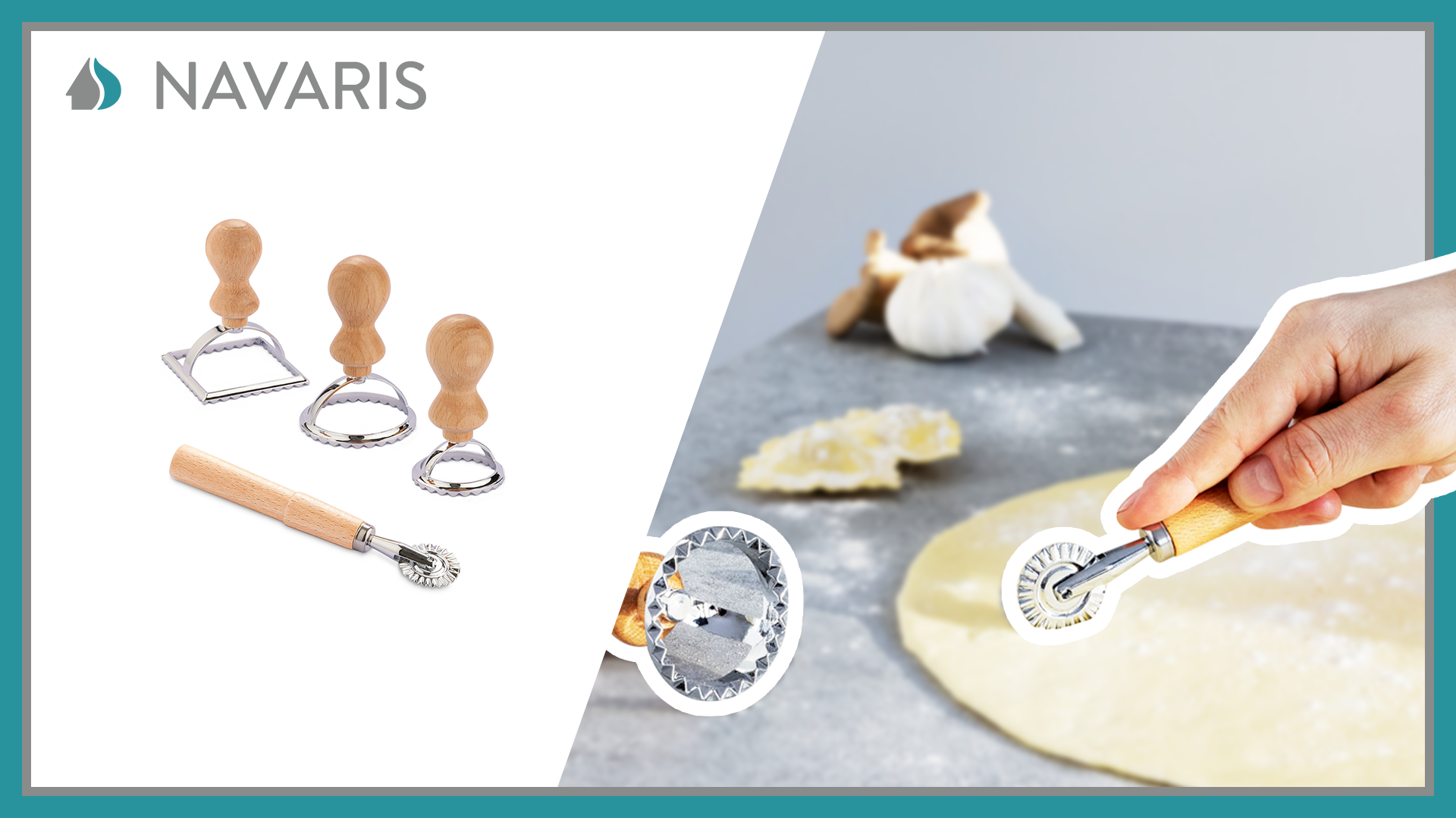 Navaris Ravioli-Ausstecher Set - 4-teilige Pasta-Formen Für Frische Nudeln Wie Vom Italiener