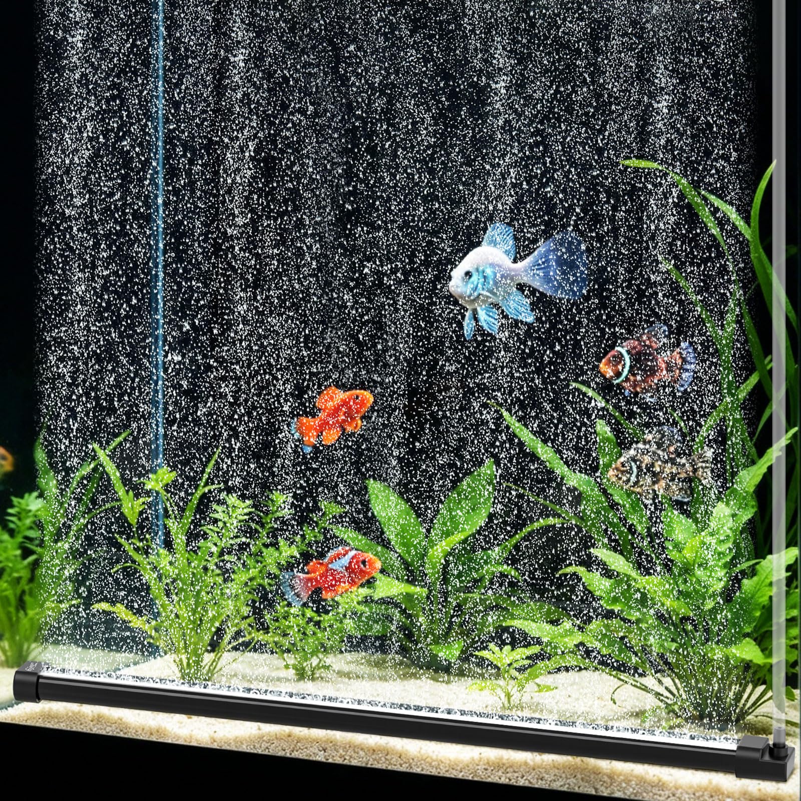 hygger Tenda a soffiaggio silenziosa per Acquario con Accessori, Decorazione ad Alta Diffusione di Ossigeno per acquari d'Acqua Dolce e Acqua di Mare (21.7 Pollici, 1 Pezzi)