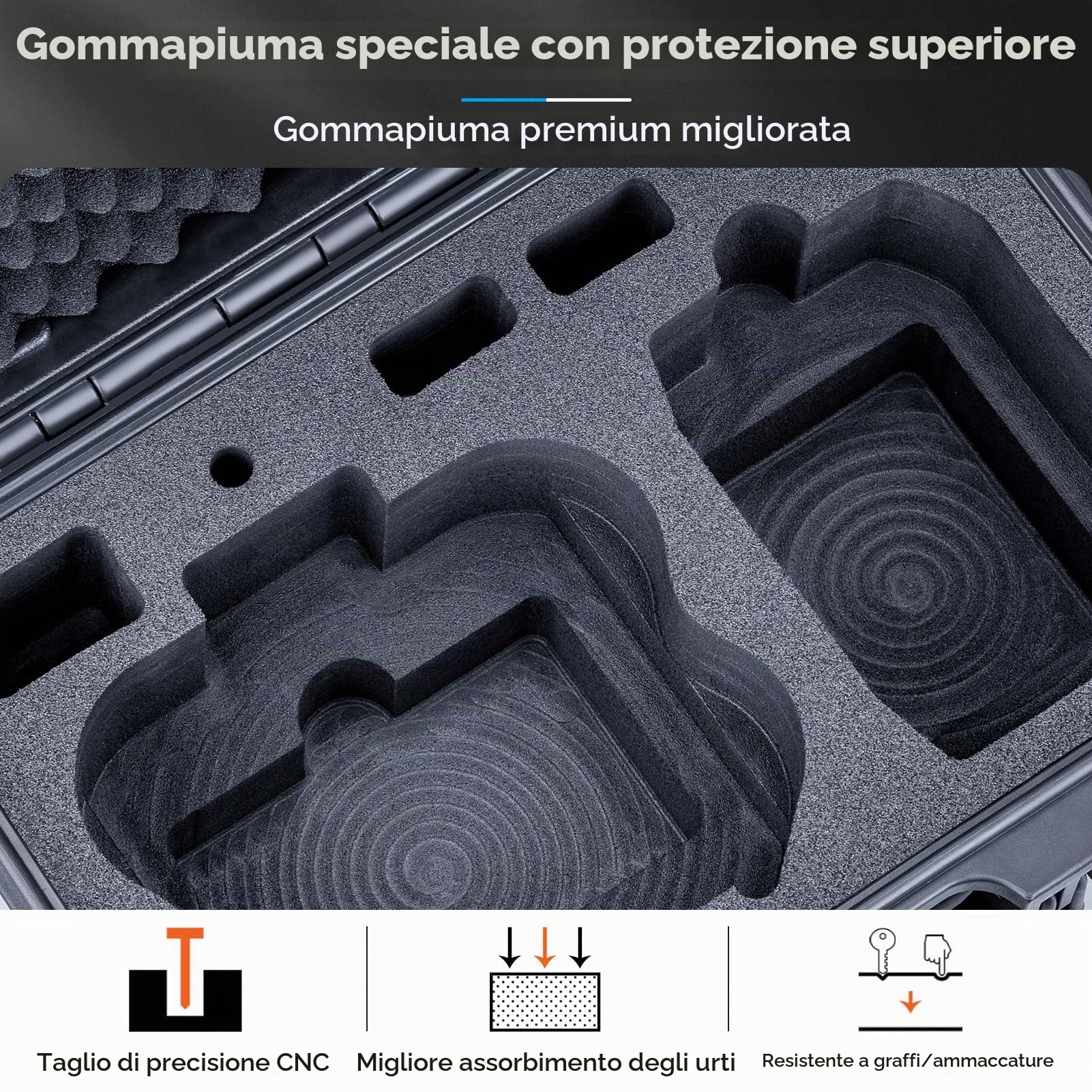 Lykus Titan N200 Custodia/Case/Valigia impermeabile per DJI Neo 2 Fly More Combo, RC-N3/N2, Supporta 7 batterie [SOLO CUSTODIA]