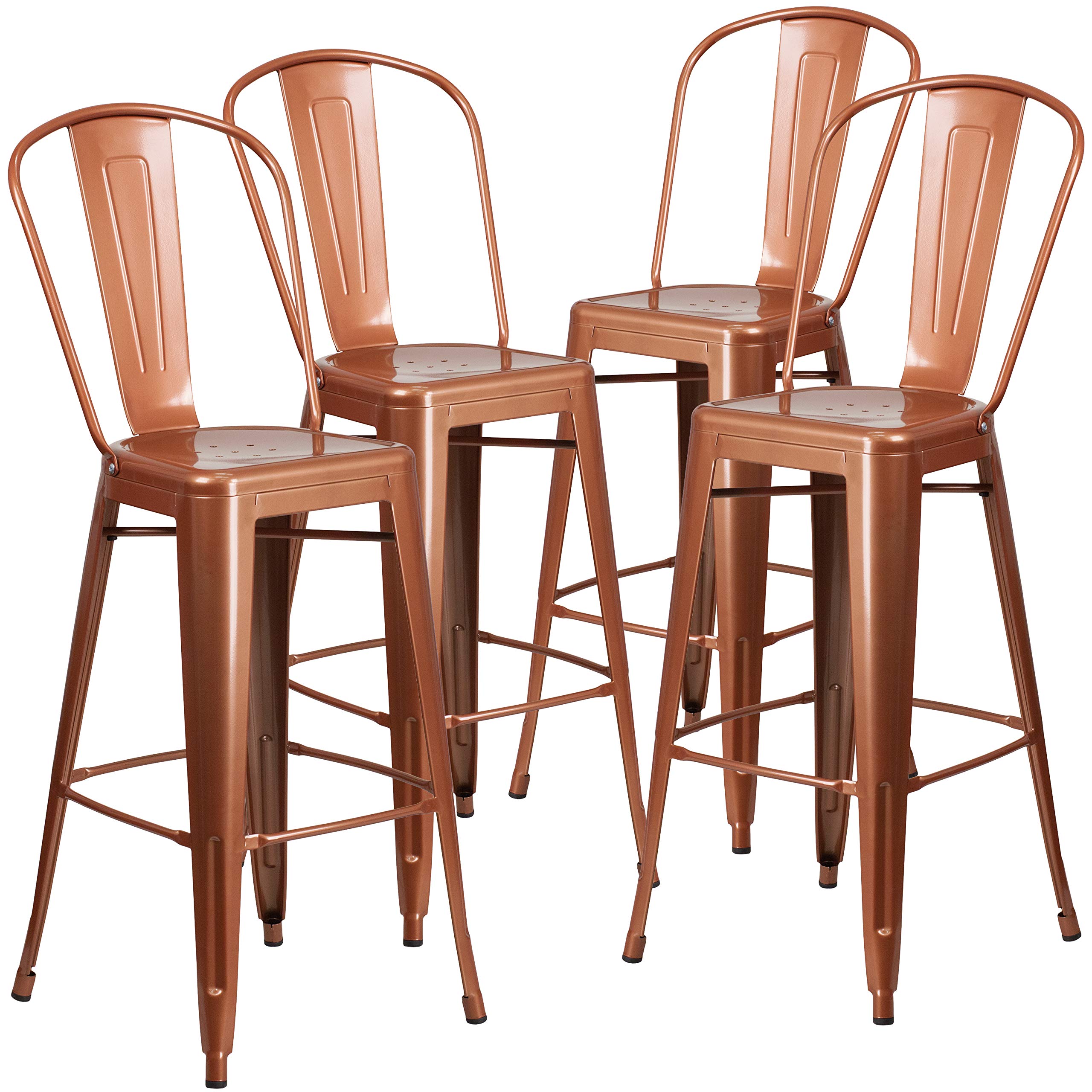 Flash Furniture Copper / Set of 4 / Metal Seat Barstools