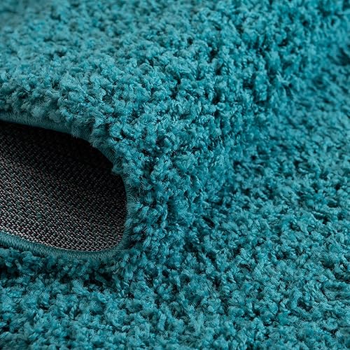 Miniatura 7 de Unique Loom Solid Shag Collection - Alfombra de área (8 x 10 pies, ovalada, azul aguamarina profundo)