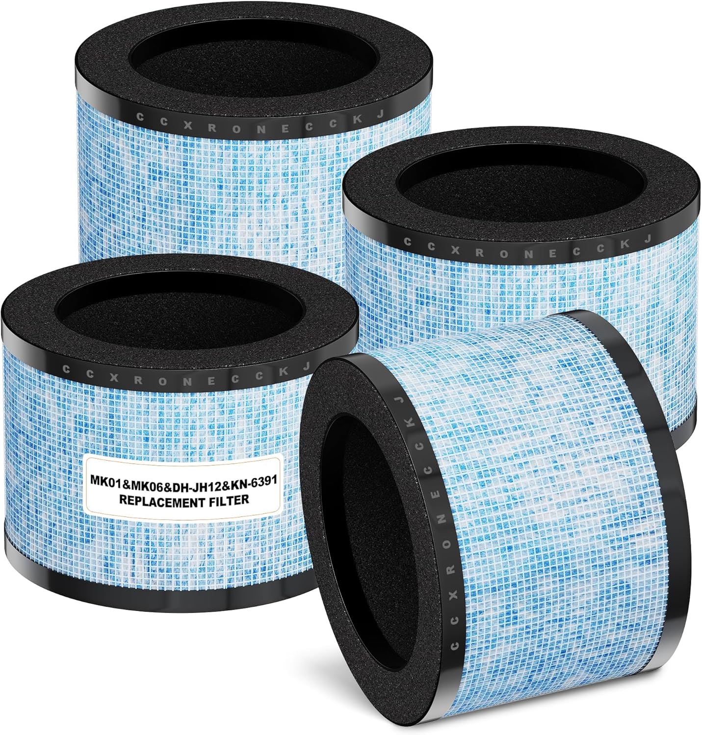 MK01 MK06 DH-JH12 Upgrade Replacement Filter, Compatible with Aroeve MK01 MK06, VOOPNU DH-JH12 and Kloudi DH-JH01,ToLife TZ-K1 Air Purifier (Upgrade-Blue 4pack)