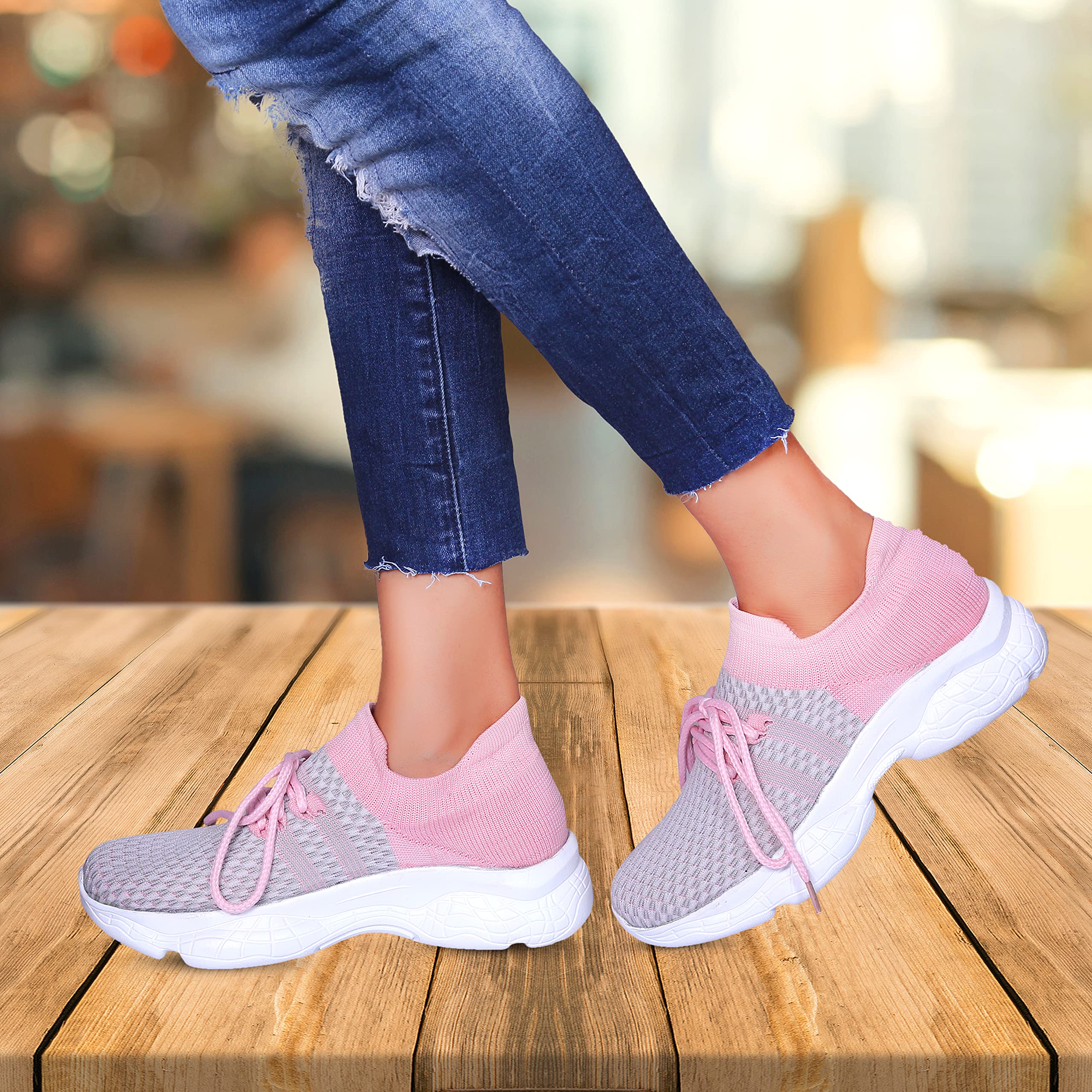 HimQuen Girl's Walking Running Training & Gym Lightweight Comfortable Shoe for Women/Girl's Pink 1