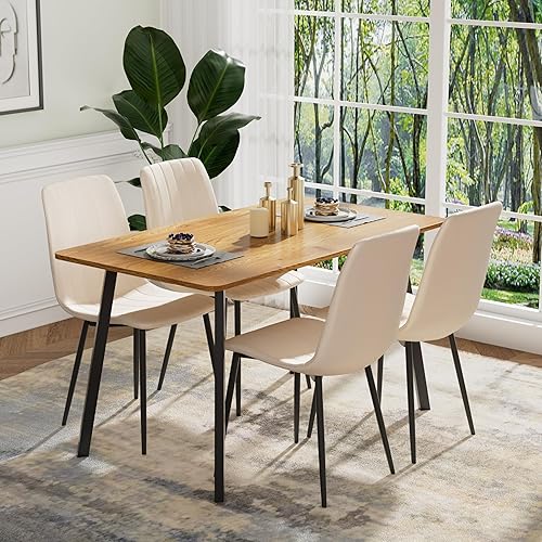 Miniatura 2 de Juego de 4 sillas de comedor, modernas sillas de comedor de cocina, silla de comedor ergonómica de terciopelo, asiento acolchado tapizado y patas de