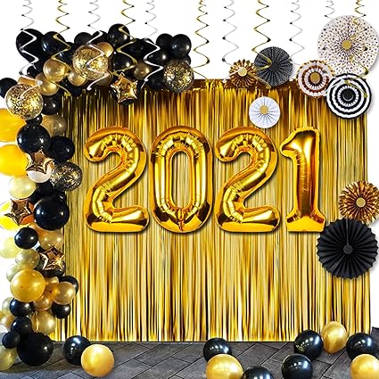 Amazon Com Suministros Para Fiestas De Graduacion Globos De 39 8 In 2021 89 Piezas De Decoracion De Graduacion En Negro Y Dorado 2021 Son Perfectas Para Decoracion De Fiesta De Grado Y Ano