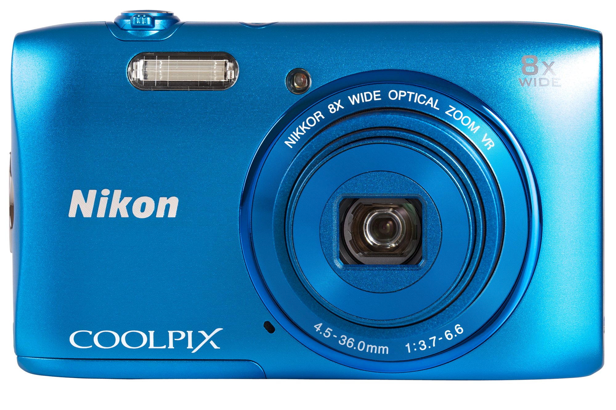 Nikon Coolpix S3600 Camera Blue 20.1MP 8xZoom 2.7LCD 720pHD 25mm