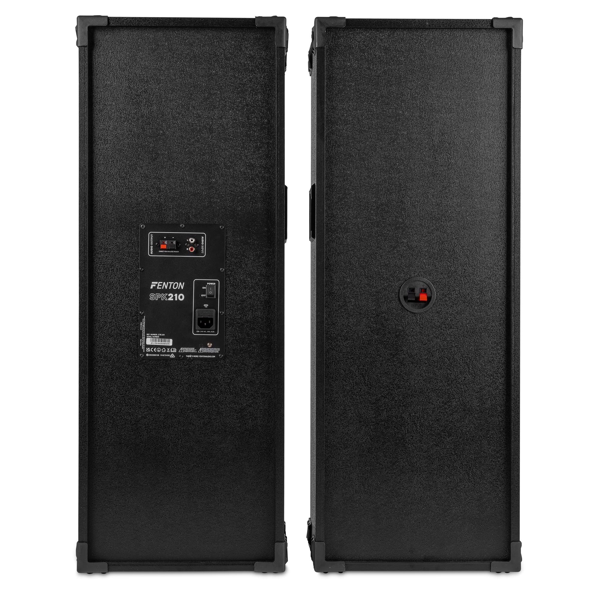 Fenton SPK-210 - Pack d’Enceintes Actives PA 1200 W (2×10″) - BT sans Fil, USB/SD, entrées micros - Système Sono idéal soirées, DJ, karaoké