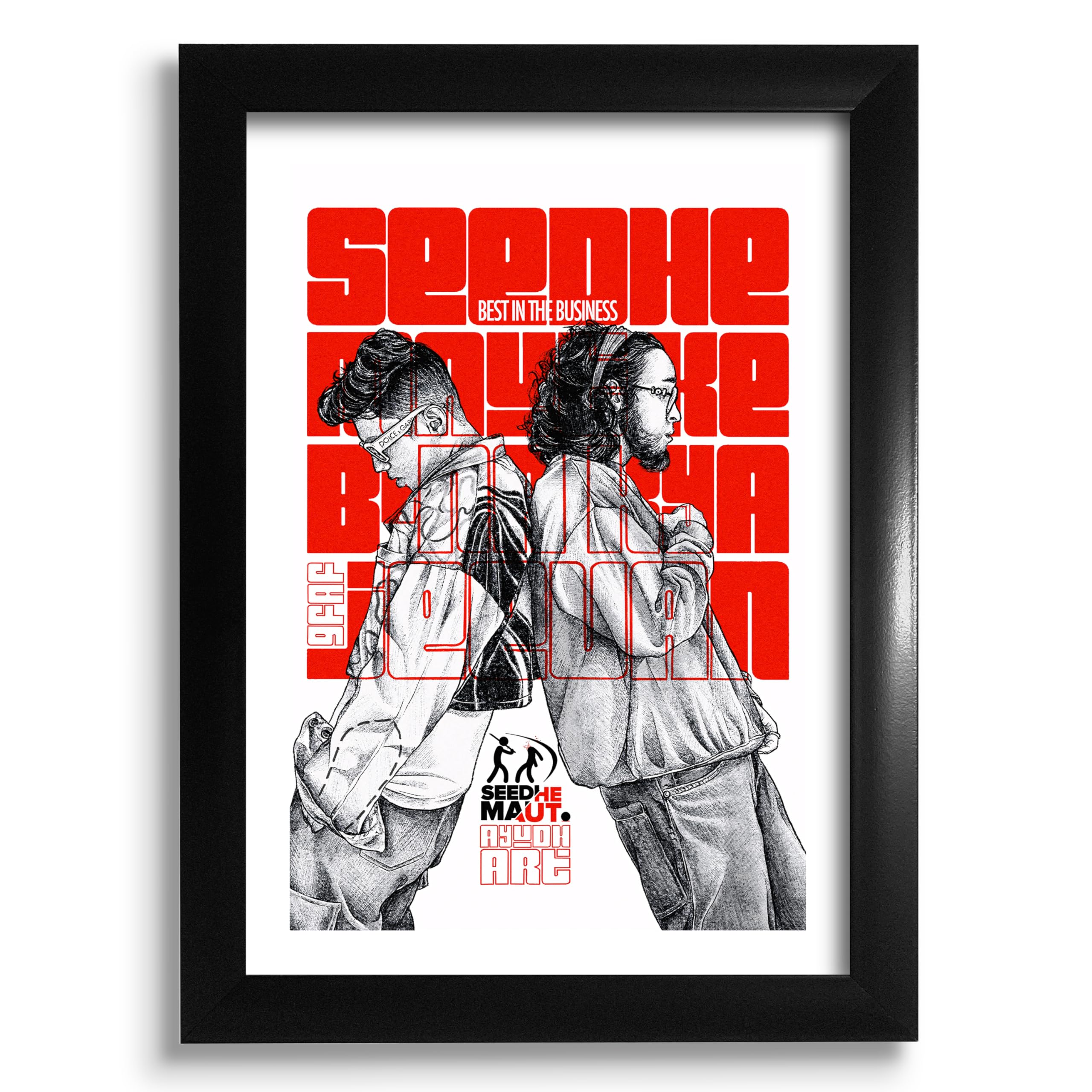 Seedhe Maut Poster Frame - A4 Size (8.3 x 11.7 Inch) | Gift for Seedhe Maut & Desi Hip-Hop Fans | Aesthetic Wall Poster Frame for Bedroom & Living Room (Seedhe Maut Art)-image-30