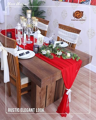 Miniatura 2 de Parfair Desssin - Decoraciones de cumpleaños bohemias, centros de mesa de baby shower, para niñas, camino de mesa de boda de 120 pulgadas de largo,