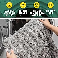 Vista 5 de Boho Bath Mat 2x3 ft, Absorbent Non-Slip & Machine Washable, 100% Cotton Soft Bohemian Rug with Tassels for Bathroom, Nursery or Bedroom - Light