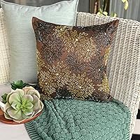 Vista 11 de The HomeCentric Funda de almohada, fundas marrones, fundas de almohada geométricas japonesas ópticas, fundas de almohada de 24 x 24 pulgadas, fundas