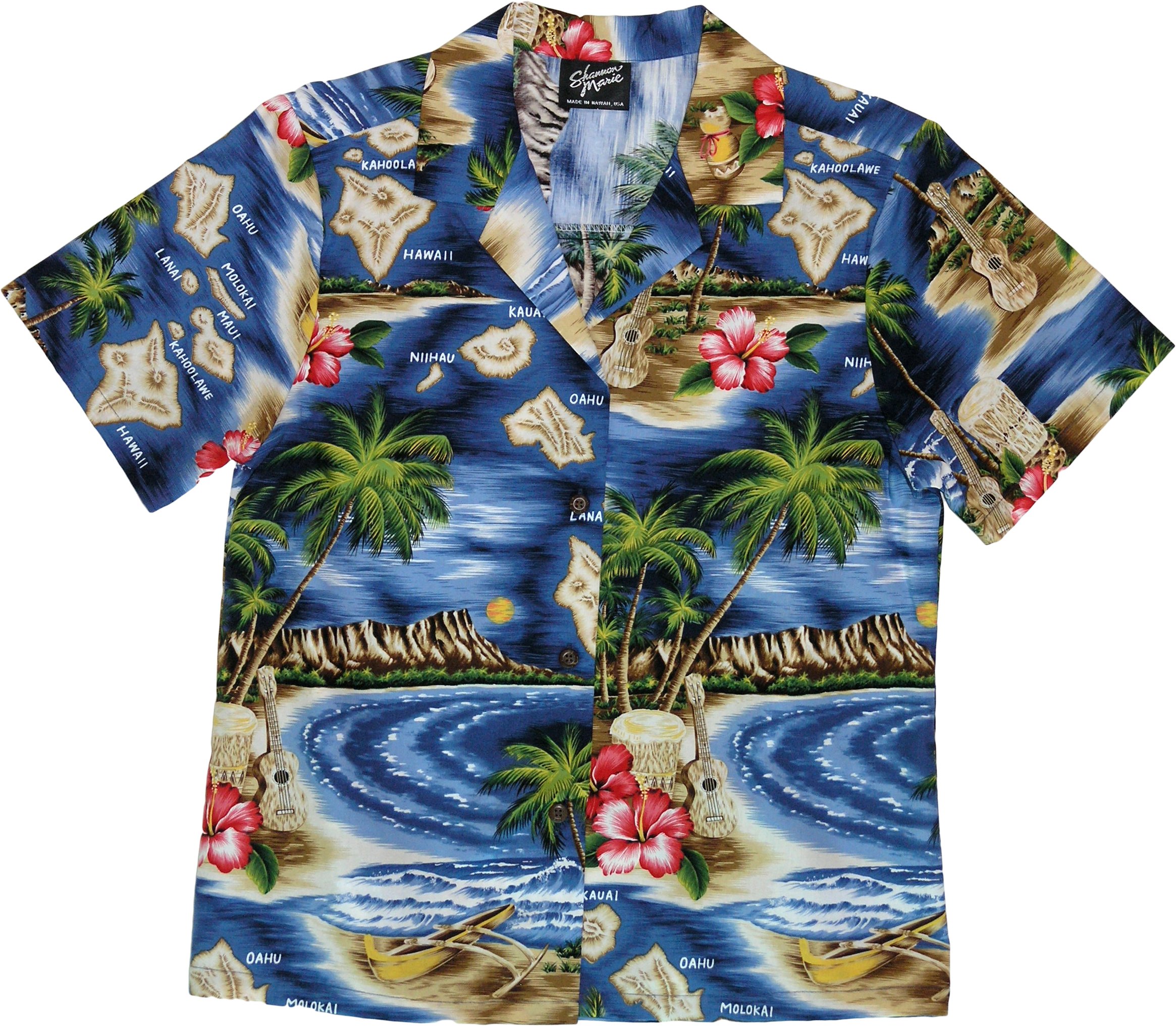 RJC Womens Hibiscus Hawaiian Island Shirt