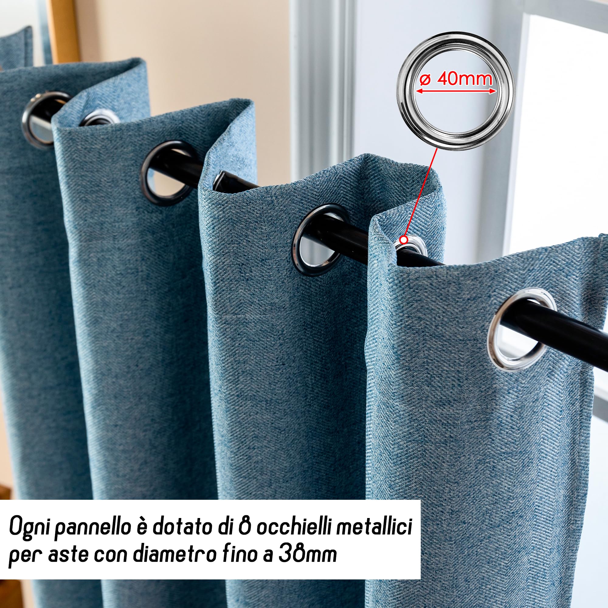 GIRASOLE HOME® Paire de rideaux semi-occultants effet lin texture nervurée lourde pour intérieur 2 panneaux avec poche (marron, 70 x 133 cm
