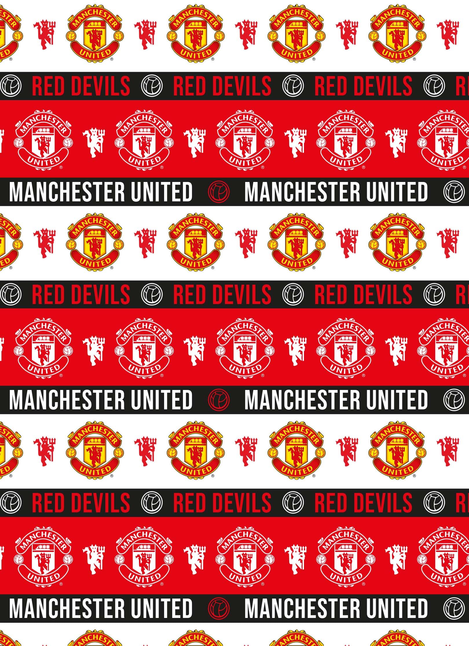 MANCHESTER UNITED FC WRAPPING PAPER ROLL WRAP 3M FOOTBALL BIRTHDAY GIFT WRAP