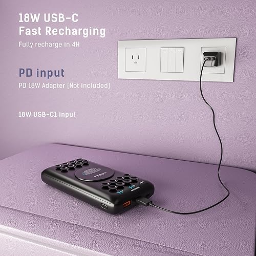 Miniatura 5 de Banco de energía inalámbrico de 20000 mAh con ventosas antideslizantes, carga rápida USB-C de 18 W compatible con iPhone 16, 15, 14, 13, 12, 11, X,