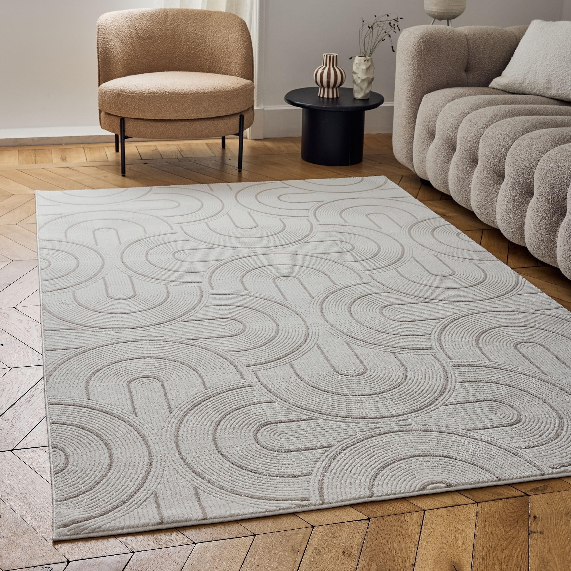 The Rugs Cream/Beige Carmel - Geometric Rug | 6070 - 160X230 Cm