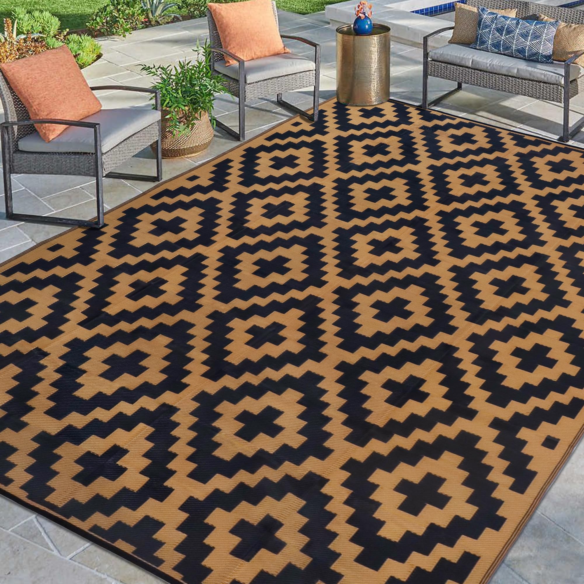 Amazon.com: SAND MINE Reversible Mats, Plastic Straw Rug, Modern