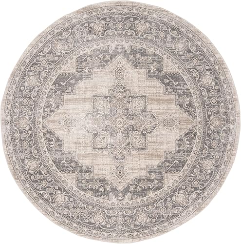 Miniatura 2 de SAFAVIEH Brentwood Collection BNT865B - Alfombra envejecida para comedor, entrada, vestíbulo, sala de estar, dormitorio, 5 x 5 pies, redonda, color