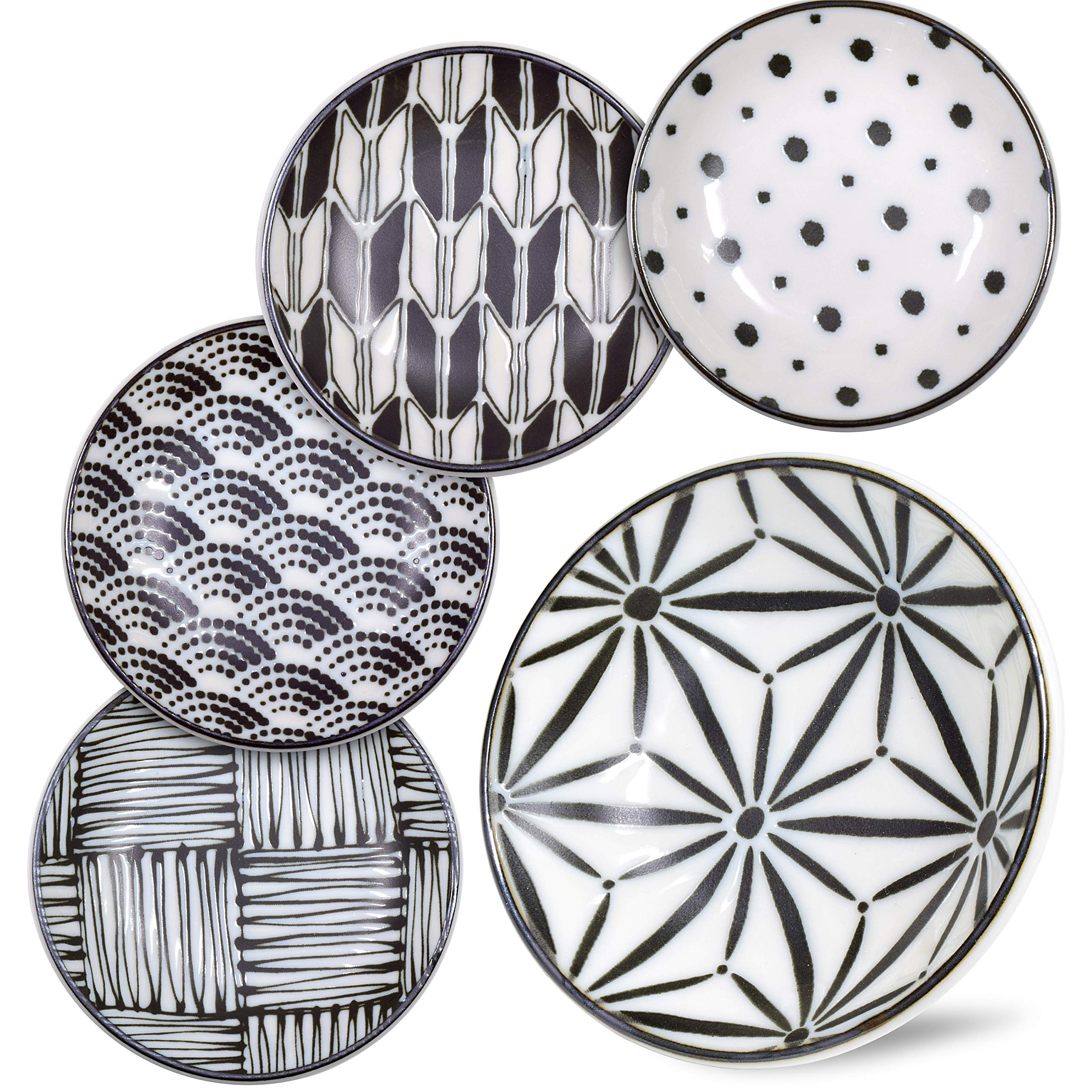 Buy Mino Ware Japanese Mini Side Condiment Plate, Sushi Soy Sauce Fruit Cake, Komon Design, 3.5