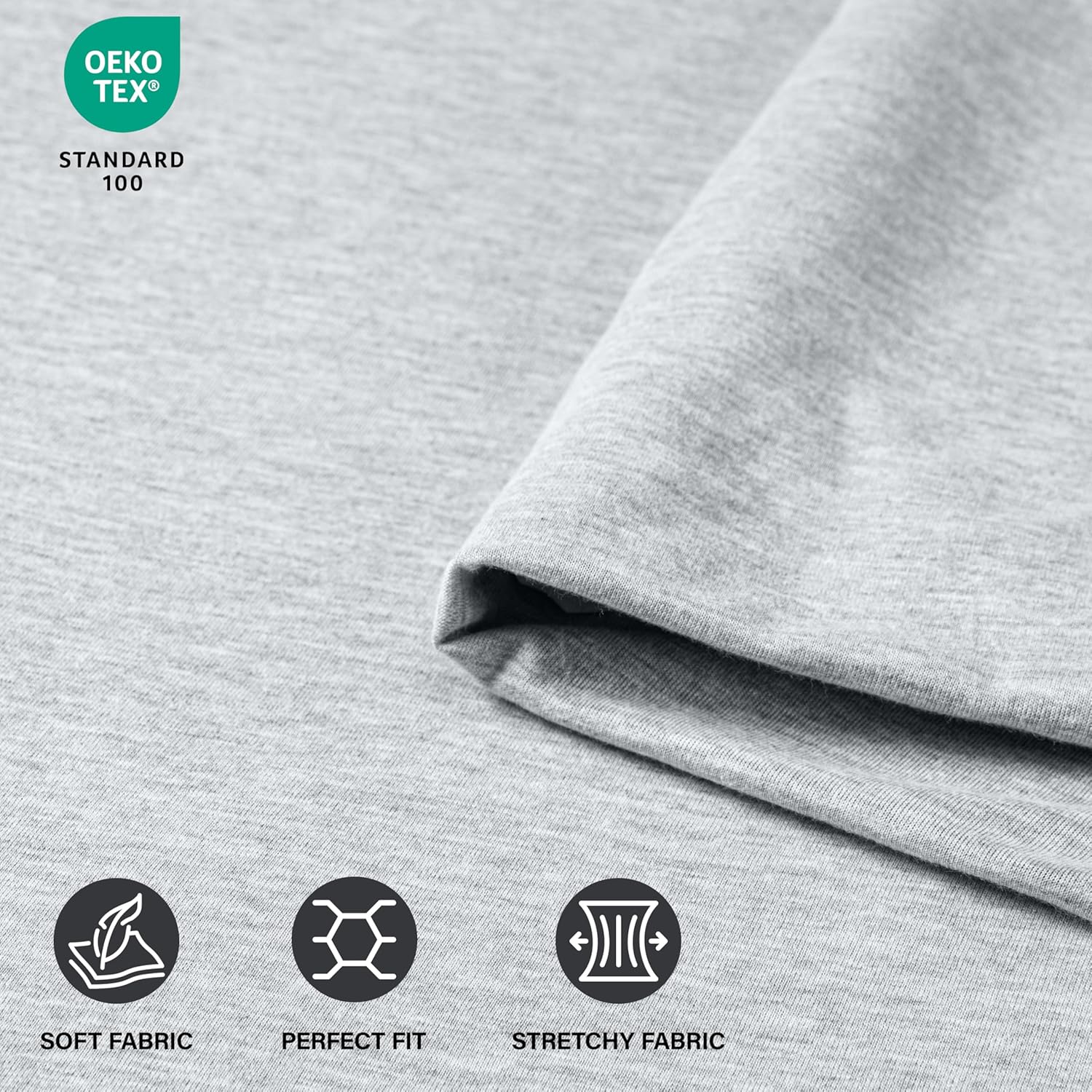 Utopia Bedding Queen Sheet Set - Jersey Knit Sheets 4 Piece – Cotton – Soft T-Shirt Stretchy Sheets (Heather Light Grey) - Image 8