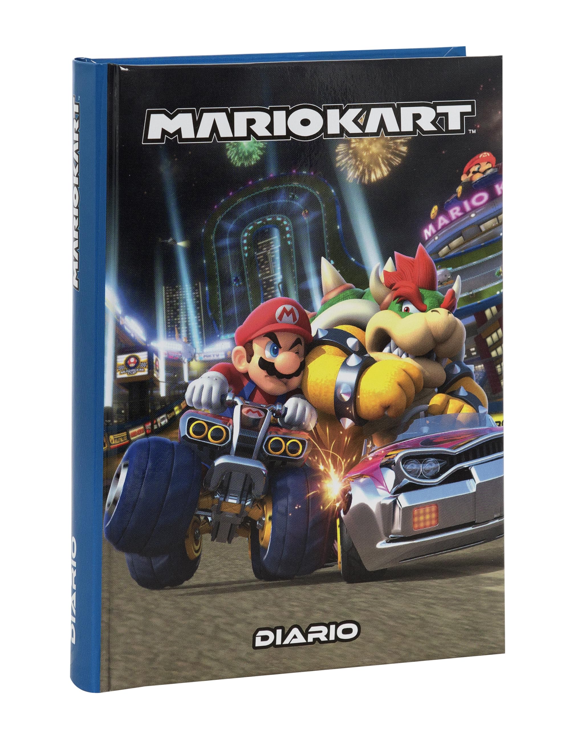 Franco Cosimo Panini Mario Kart Official Mario Kart School Diary 2024-2025 12 Months Ideal for Elementary School with Padded Cover and 320 Inner Pages Printed in Colours, 13 x 17.8H