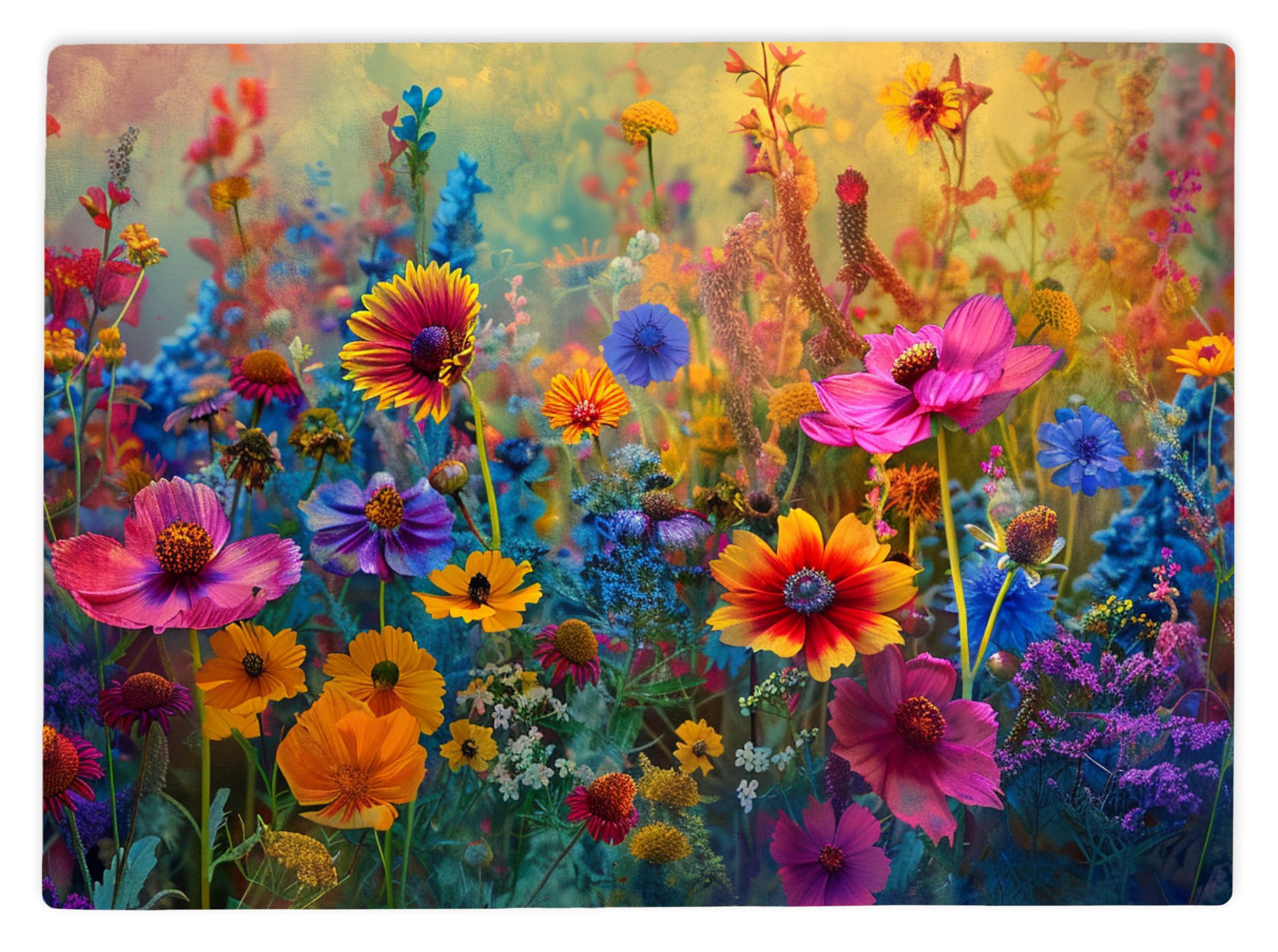 Shopagift Wildflowers Floral Scenery Glass Chopping Board Large Kitchen Worktop Saver 39cm x 28cm