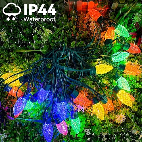 Miniatura 4 de kolpop Luces LED C9 de Navidad para exteriores, tira de luces de 50 pies con control remoto y temporizador, 8 modos, impermeable, bombilla grande,