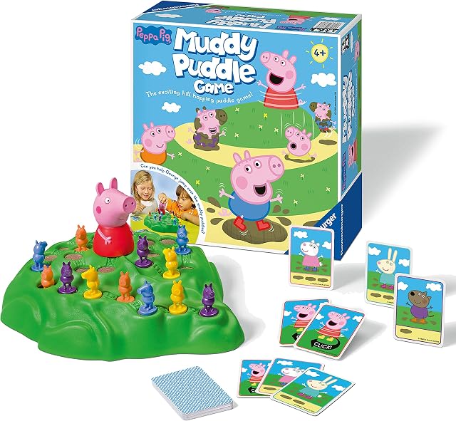 Ravensburger Peppa Pig Muddy Puddles Game for Kids Age 4 Years and Up - 2 to 4 Players - Fun and Fast Family Activity