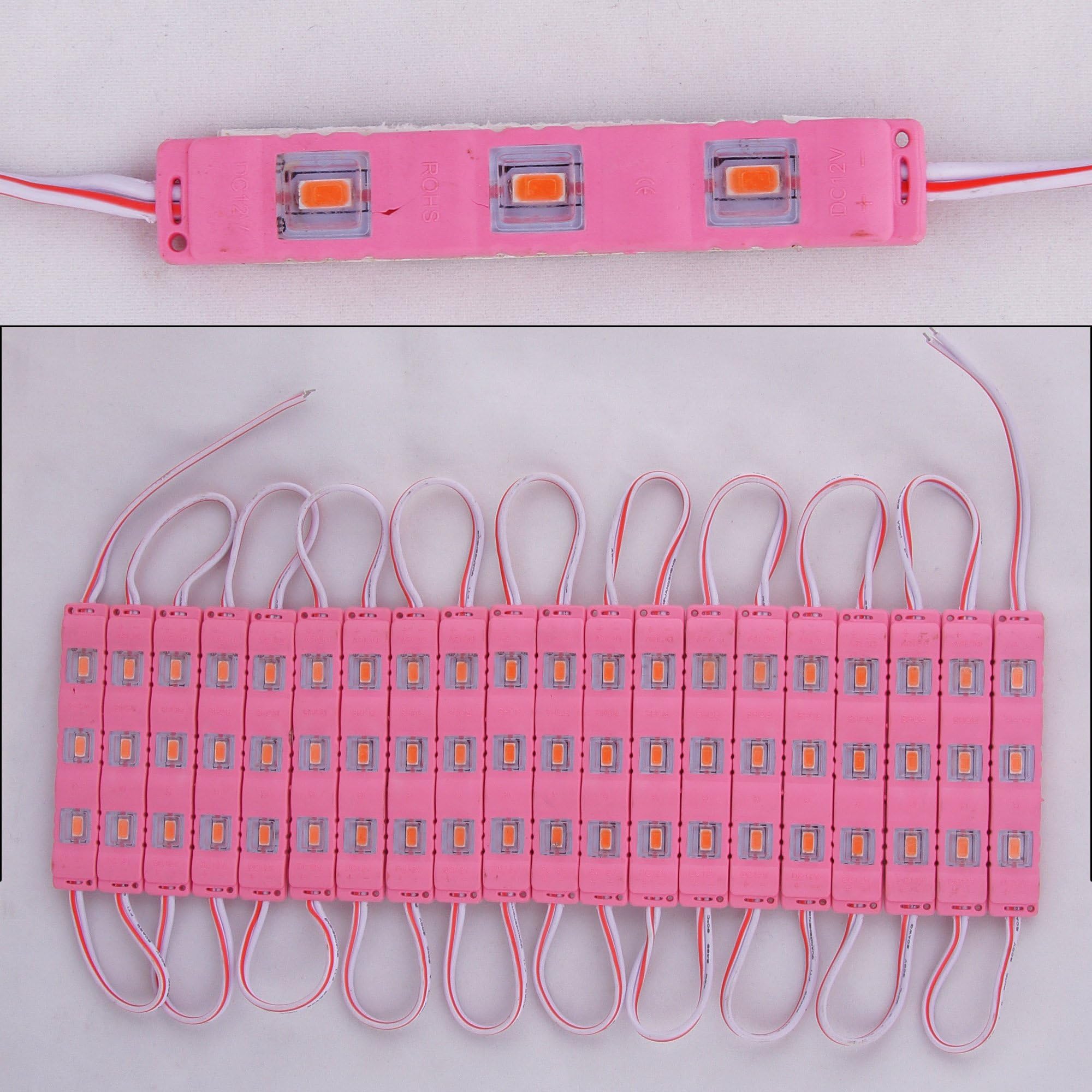 PickTheDeal 3LED Strips 12V Waterproof 5630/5730 LED SMD Injection Module Blue - 20 Module (Pink,Corded electric,Plastic)