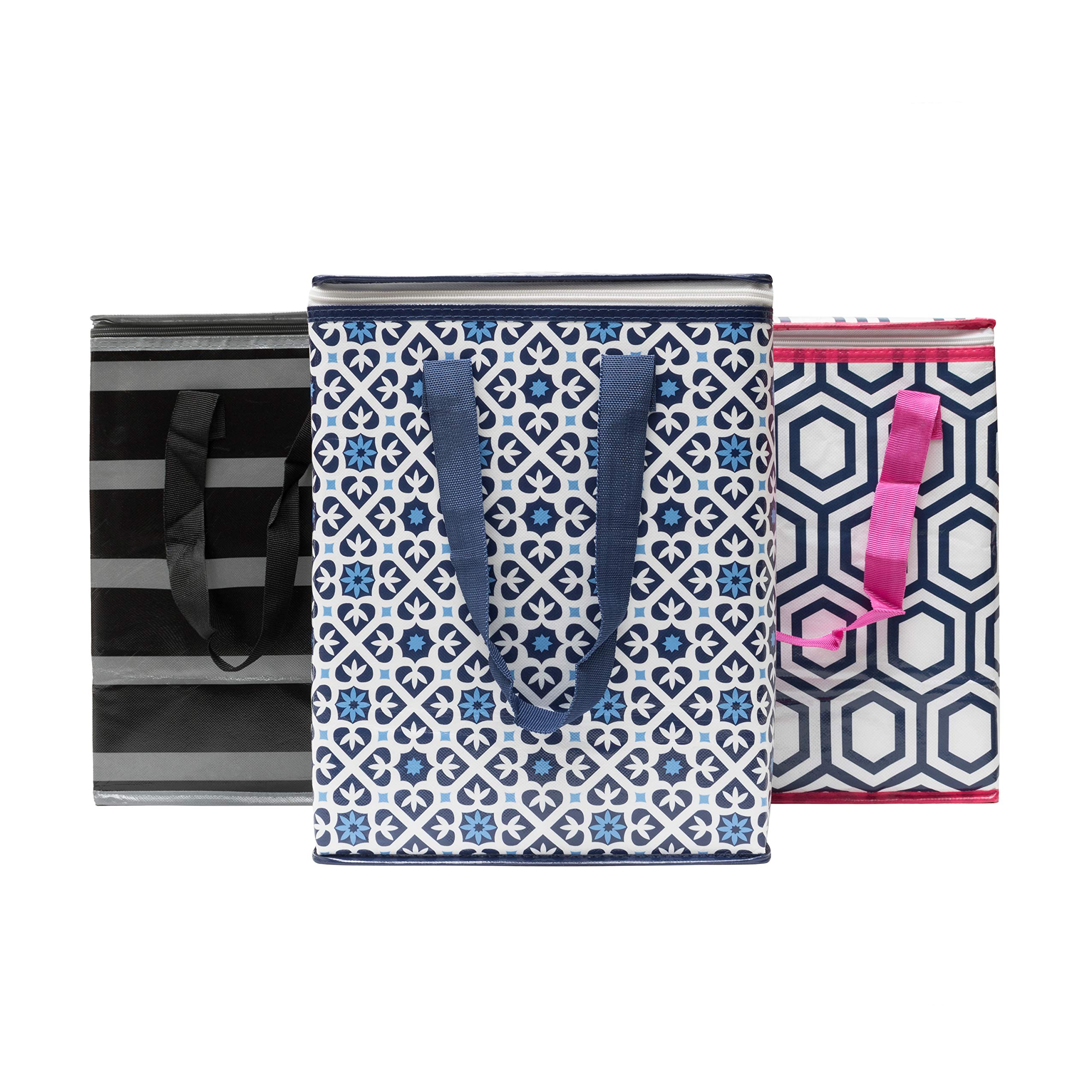 PLANET EReusable Grocery Shopping Compact Sturdy Tote Bags - Heavy Duty Multi-purpose Bags Made of Recycled Plastic