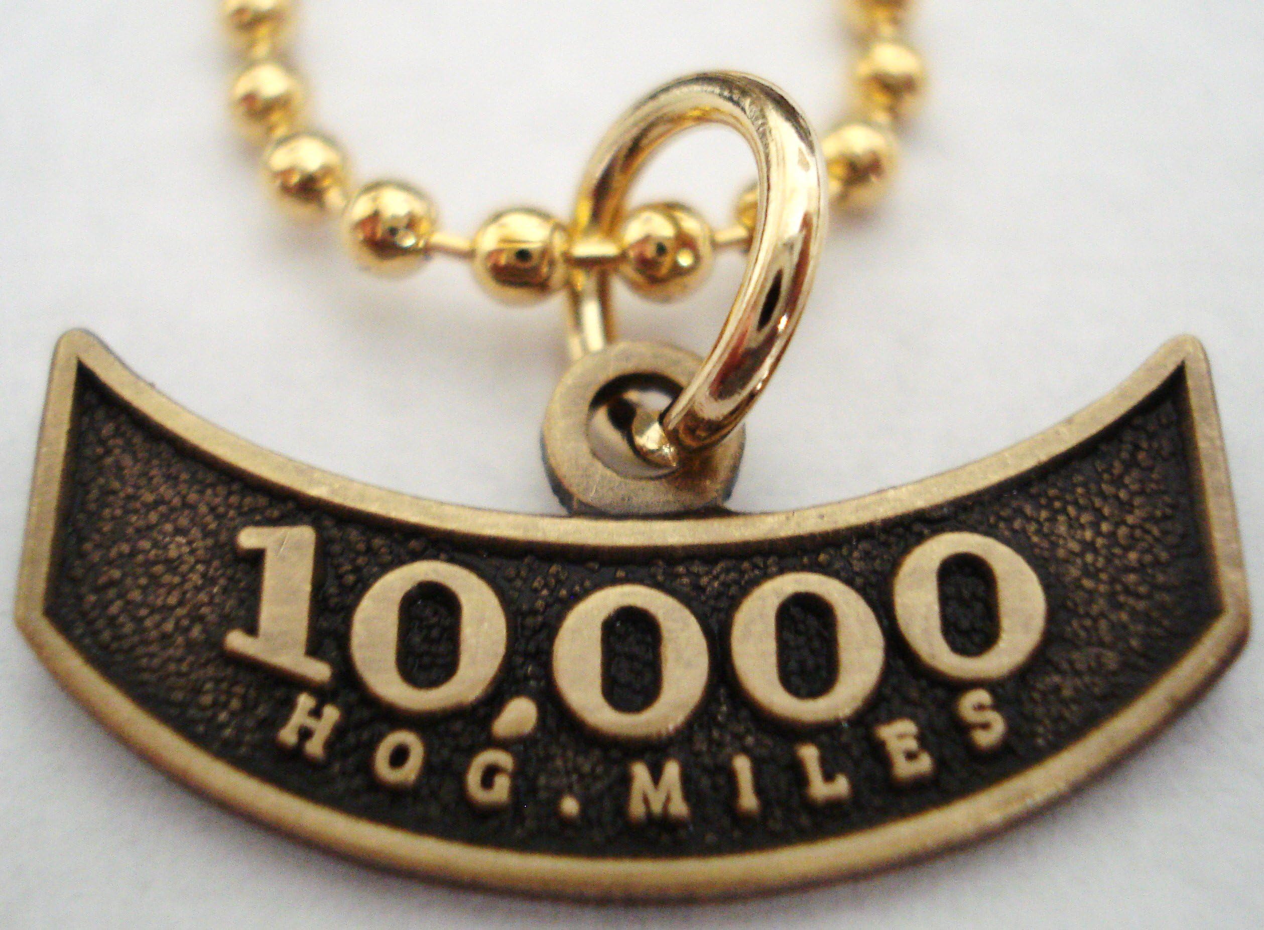 Harley Davidson HOG Motorcycle Mileage Rocker 10K 10000 Miles Replica Pendant Necklace w/ball chain