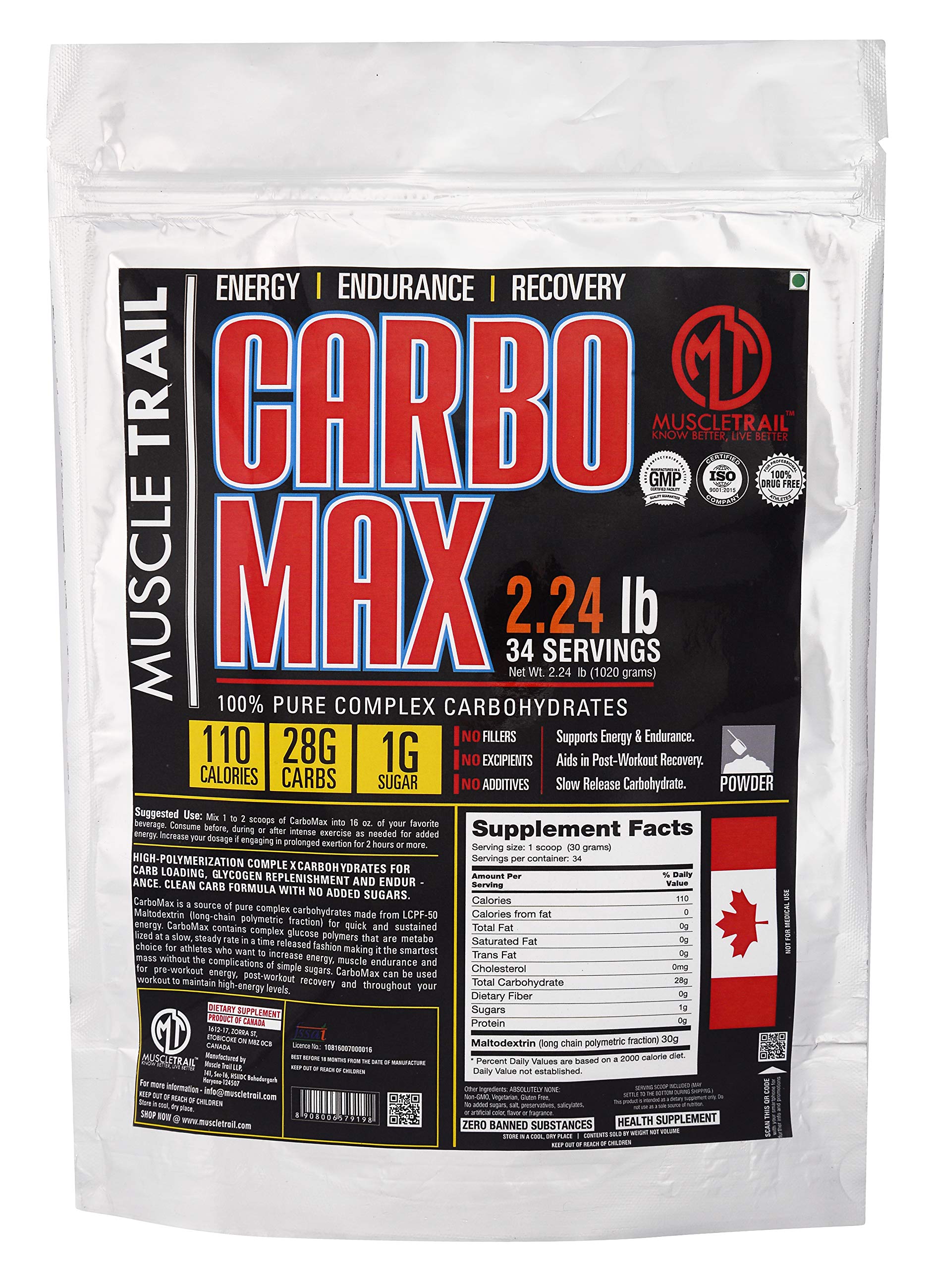 Muscle Trail Carbo Max - 1 Kg (Green Mango Flavour)