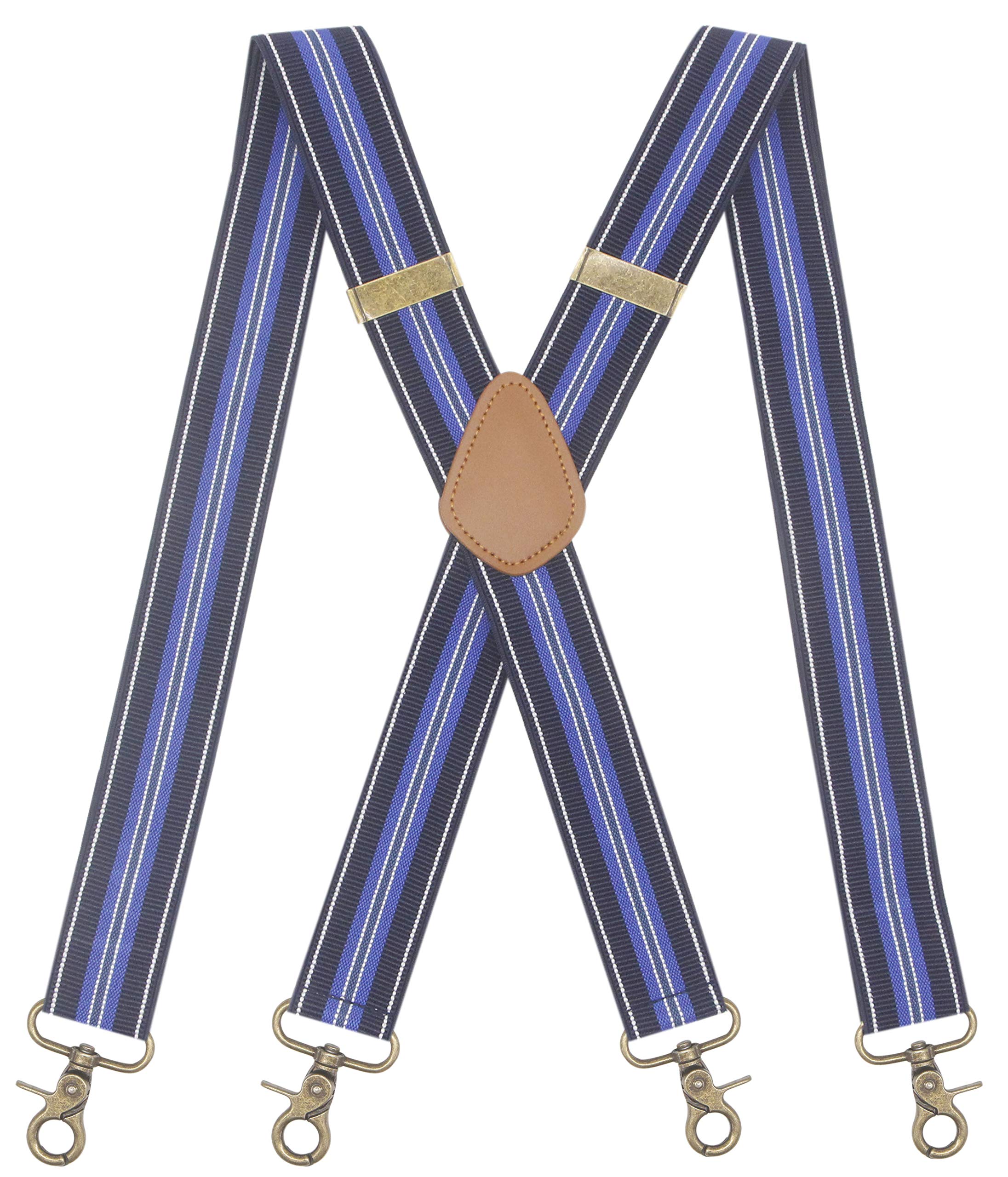 Mens Suspender 4 Swivel Strong Hooks Adjustable Braces Elastic Comfortable X Style Heavy Duty Strap