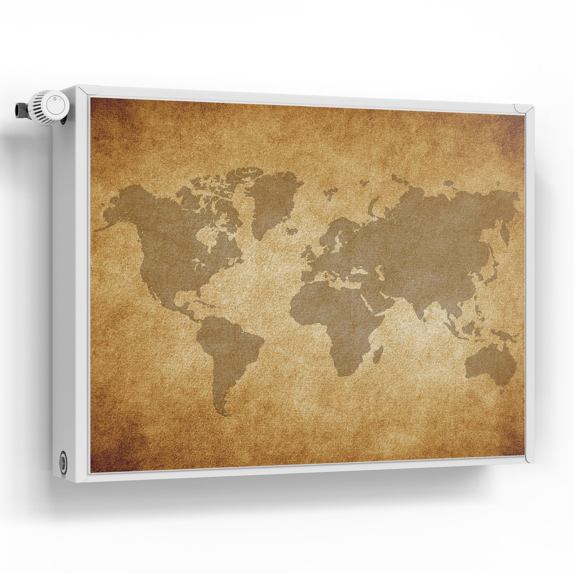 DEQORI Folia magnetyczna do ogrzewania 80 x 60 cm | motyw globalnej sztuki pergaminowej | dekoracyjna mata magnetyczna, ochrona grzejników | magnetyczna folia dekoracyjna samoprzylepna, magnetyczna i