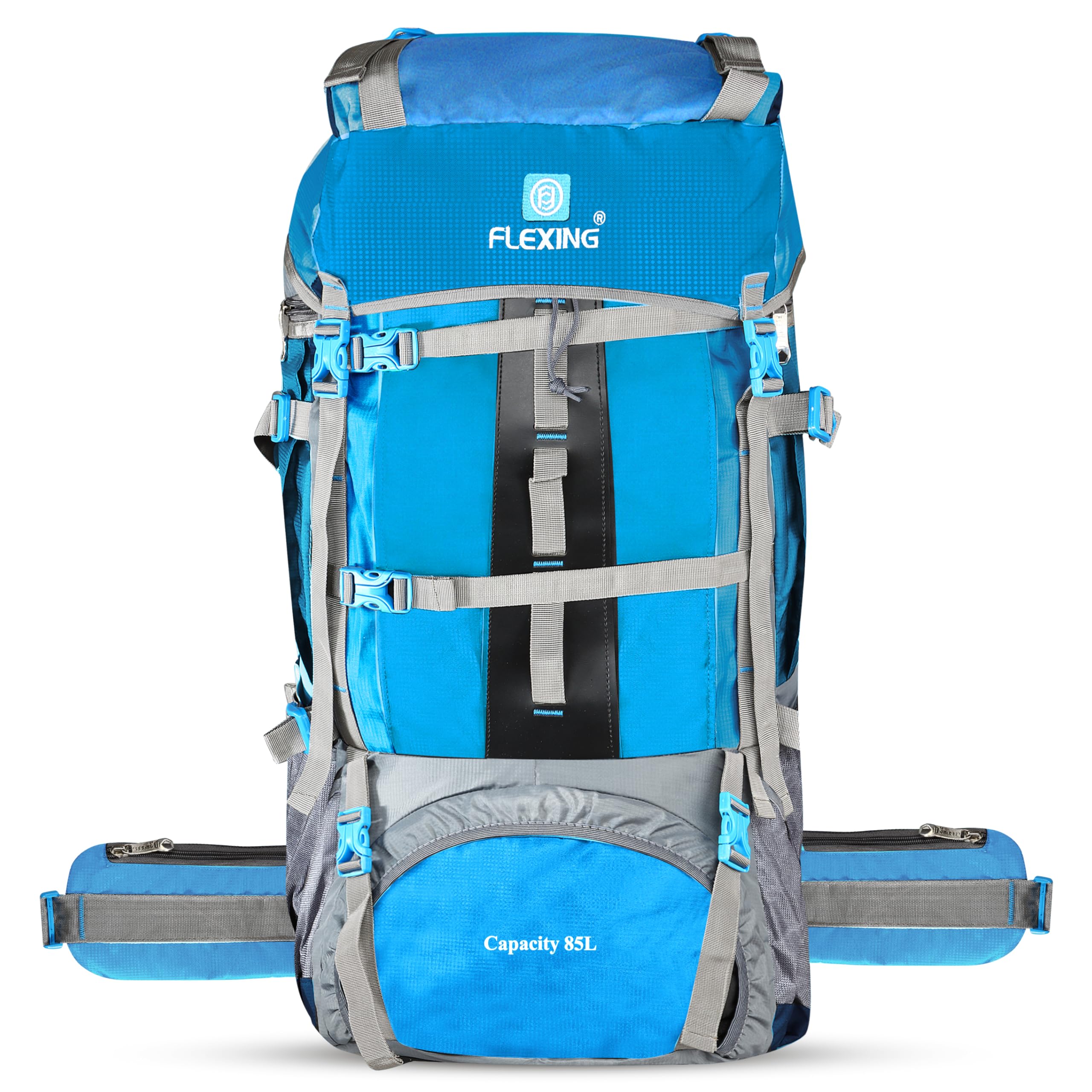 85L Light Blue RackSack Trekking Backpack Large Capacity, Water-Resistant, Lightweight Adjustable Shoulder and Waist Support-image-10