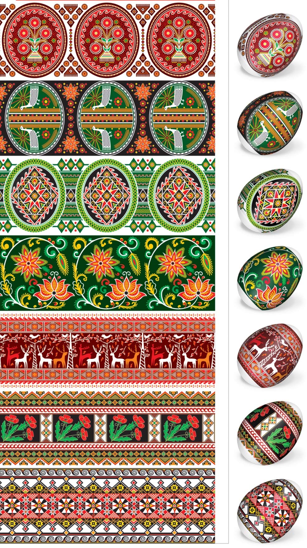 ukrainisches Craft Easter Eggs Shrink Wrap. Tradizionelle Motifs Simetri. 4 for 7 Eggs