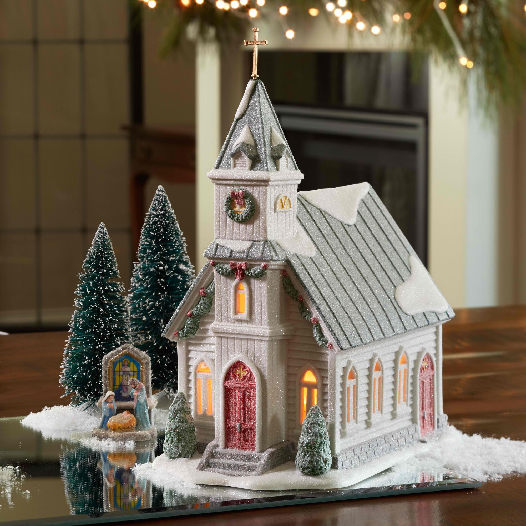 Amazon.com: Department 56 First Frost Cedar Isles Church Nativity 