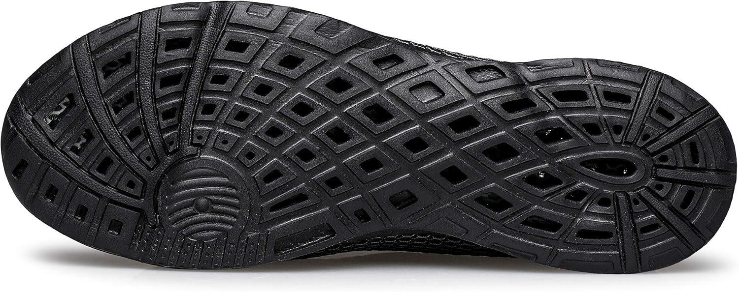 DOUSSPRT Women's Water Shoes Quick Drying Sports Aqua Shoes All Black Size 11