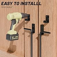 Vista 7 de Barra de caída de puerta con cane resistente de 36" extra gruesa, cierre de suelo de hardware para cercas y puertas de madera, PVC, vinilo, metal