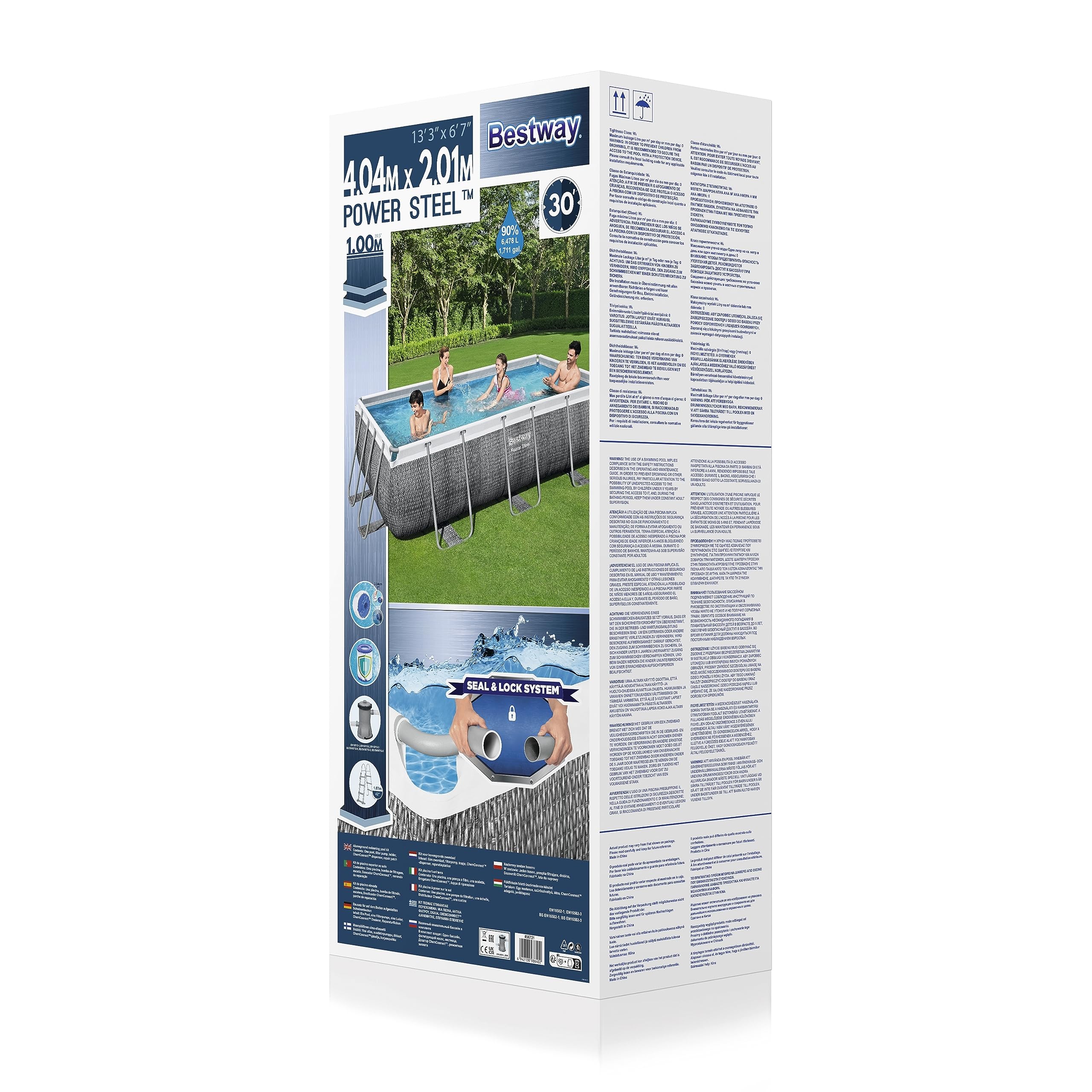 Bestway Power Steel Rectangular Pool Set 404 x 201 x 100 cm